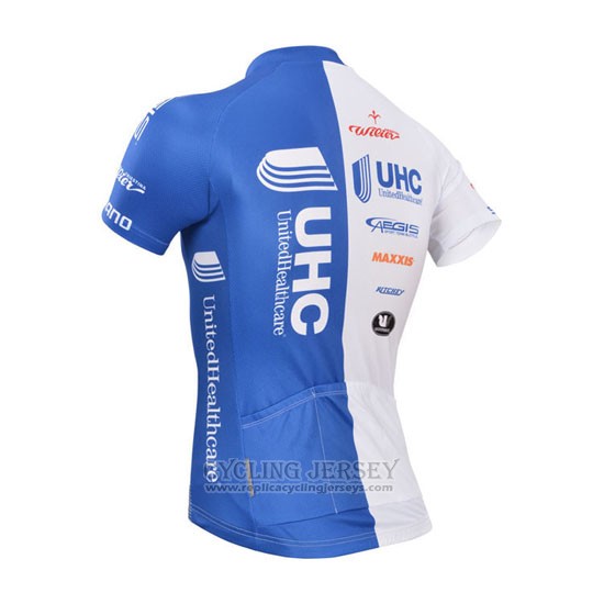 2014 Cycling Jersey UHC White and Sky Blue Short Sleeve and Bib Short