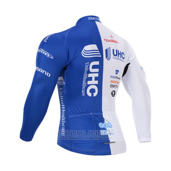 2015 Cycling Jersey UHC White and Sky Blue Long Sleeve and Bib Tight