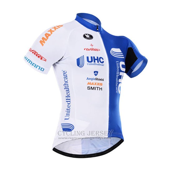 2015 Cycling Jersey UHC White and Sky Blue Short Sleeve and Bib Short