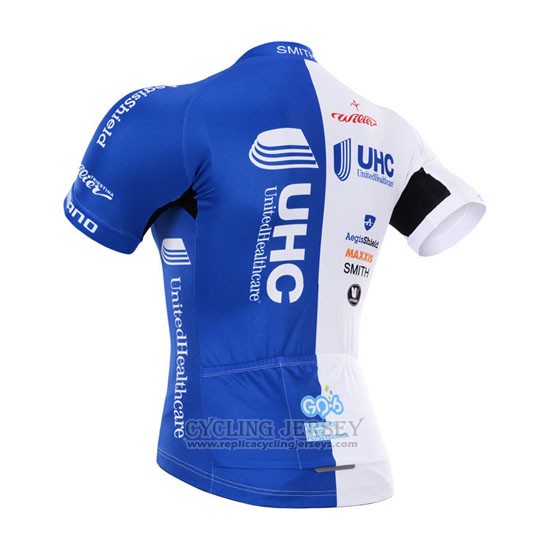 2015 Cycling Jersey UHC White and Sky Blue Short Sleeve and Bib Short