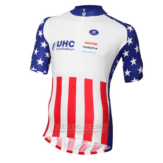 2016 Cycling Jersey United Healthcare Red and White Short Sleeve and Bib Short