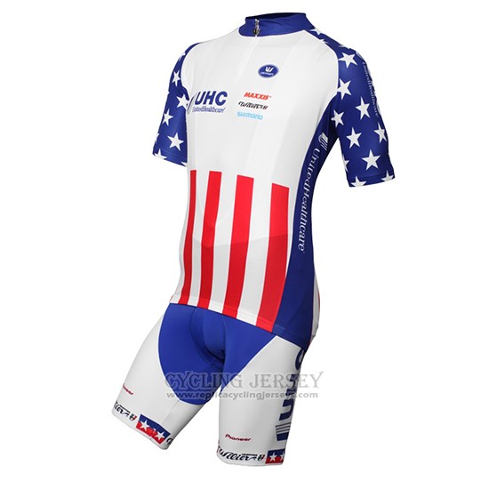 2016 Cycling Jersey United Healthcare Red and White Short Sleeve and Bib Short