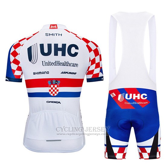 2019 Cycling Jersey Uhc White Red Blue Short Sleeve and Overalls