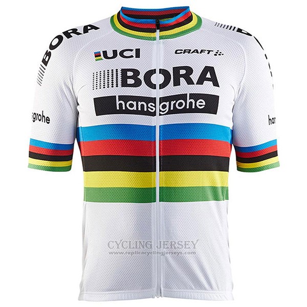 2017 Cycling Jersey UCI World Champion Bora White Short Sleeve and Bib Short