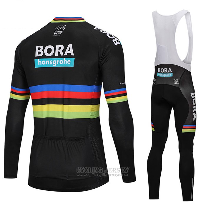 2018 Cycling Jersey UCI World Champion Bora Black Long Sleeve and Bib Tight