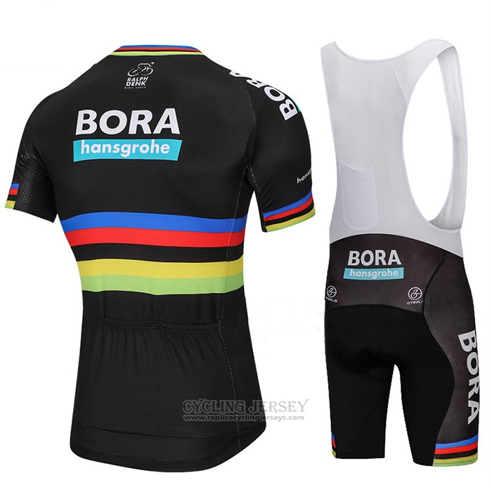 2018 Cycling Jersey UCI World Champion Bora Black Short Sleeve and Bib Short