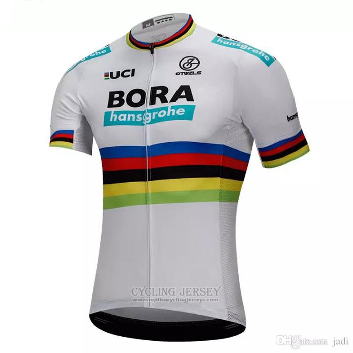 2018 Cycling Jersey UCI World Champion Bora White Short Sleeve and Bib Short
