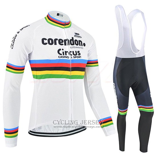 2019 Cycling Jersey UCI World Champion Corendon Circus Long Sleeve And Bib Tight