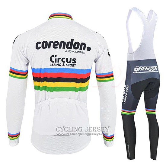 2019 Cycling Jersey UCI World Champion Corendon Circus Long Sleeve And Bib Tight