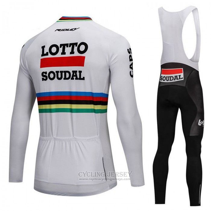 2018 Cycling Jersey UCI World Champion Lotto Soudal White Long Sleeve ...