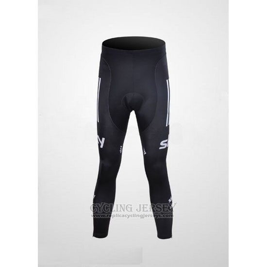 2012 Cycling Jersey Sky UCI World Champion Black and White Long Sleeve and Bib Tight