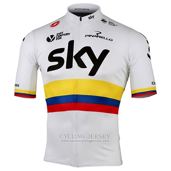 2017 Cycling Jersey Sky UCI World Champion Manica Short Sleeve and Bib Short