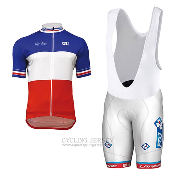 2017 Cycling Jersey UCI ALE White and Red Short Sleeve and Bib Short