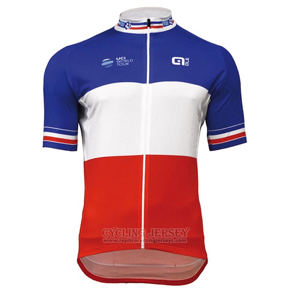 2017 Cycling Jersey UCI ALE White and Red Short Sleeve and Bib Short