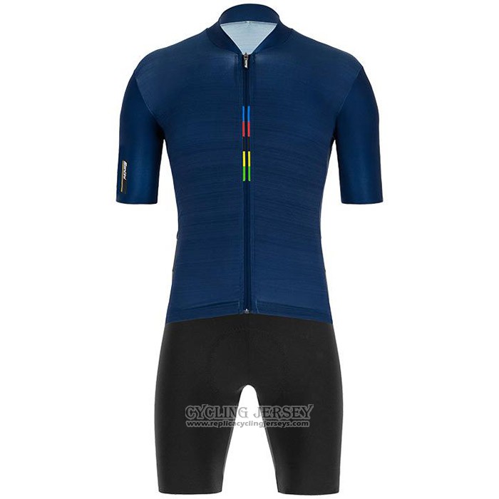 2020 Cycling Jersey UCI Deep Blue Short Sleeve And Bib Short
