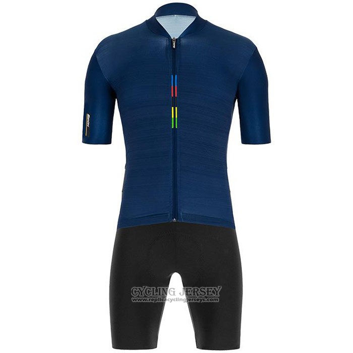 2020 Cycling Jersey UCI Deep Blue Short Sleeve And Bib Short