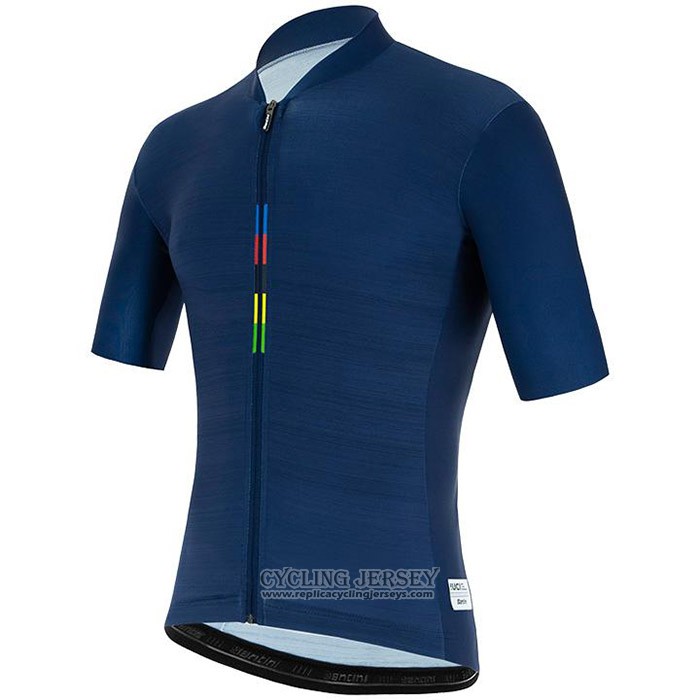 2020 Cycling Jersey UCI Deep Blue Short Sleeve And Bib Short