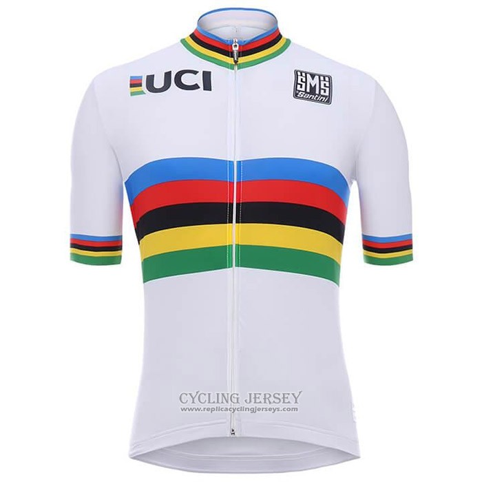 2020 Cycling Jersey UCI White Multicolore Short Sleeve And Bib Short(1)