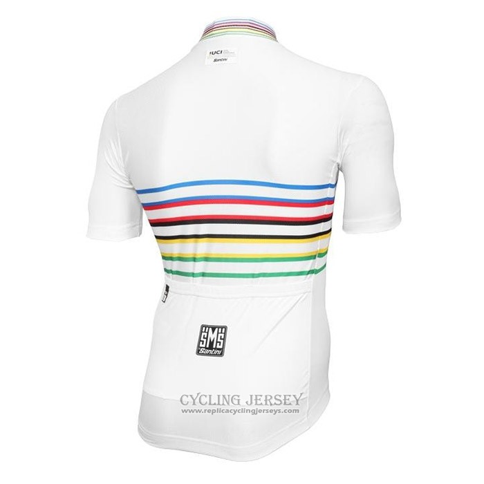 2020 Cycling Jersey UCI White Multicolore Short Sleeve And Bib Short