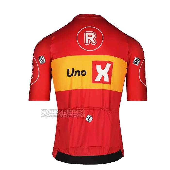 2023 Cycling Jersey UNO-X Red Short Sleeve and Bib Short