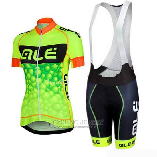 2019 Cycling Jersey Women ALE Yellow Short Sleeve and Bib Short