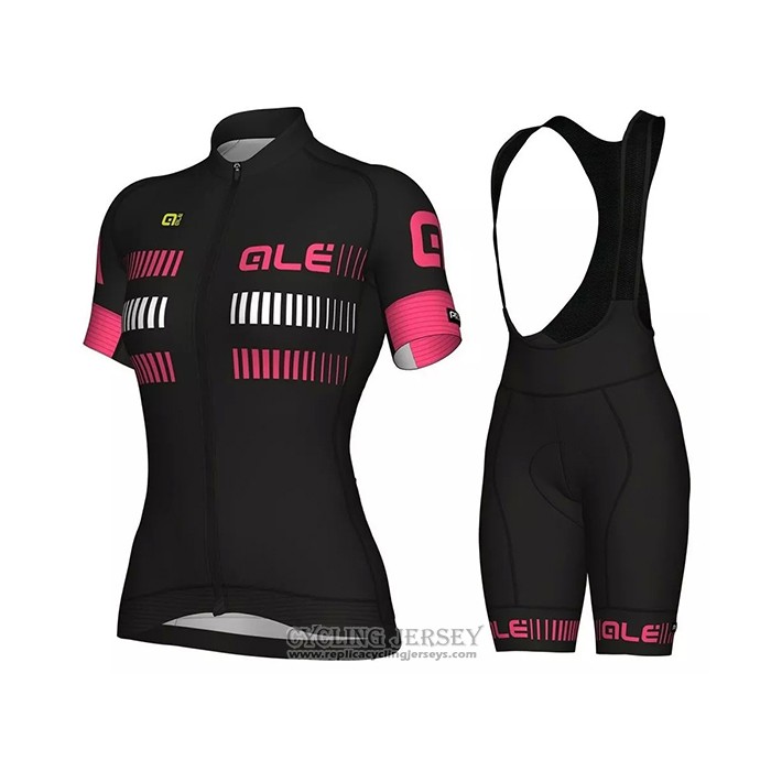 2021 Cycling Jersey Women ALE Black Fuchsia Short Sleeve And Bib Short