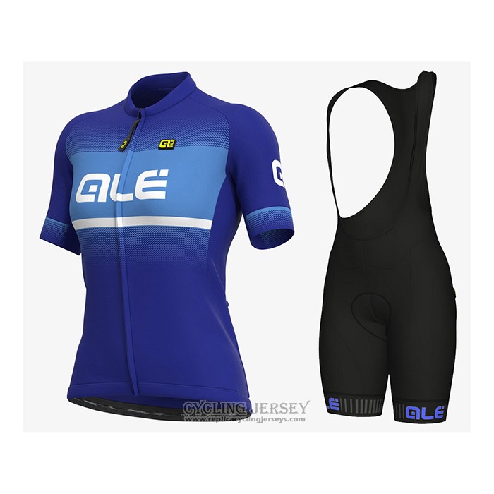 2021 Cycling Jersey Women ALE Blue Short Sleeve And Bib Short