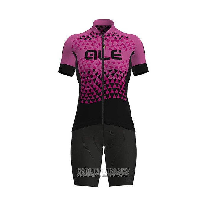 2021 Cycling Jersey Women ALE Dark Fuchsia Short Sleeve And Bib Short