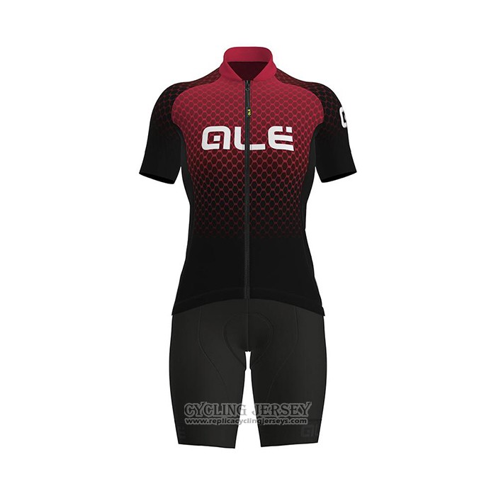 2021 Cycling Jersey Women ALE Red Black Short Sleeve And Bib Short