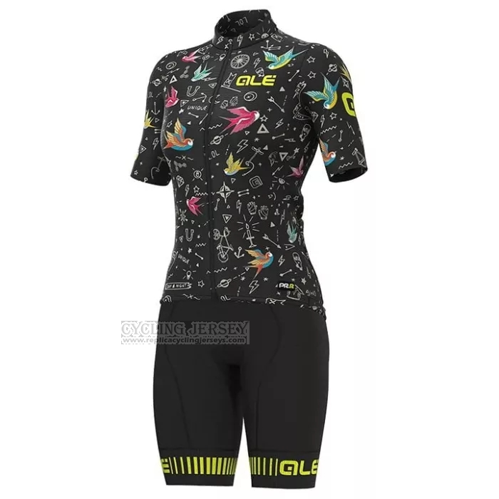 2022 Cycling Jersey ALE Black Multicoloured Short Sleeve and Bib Short