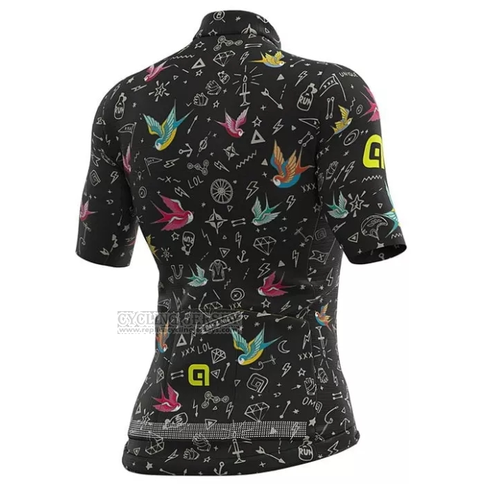 2022 Cycling Jersey ALE Black Multicoloured Short Sleeve and Bib Short