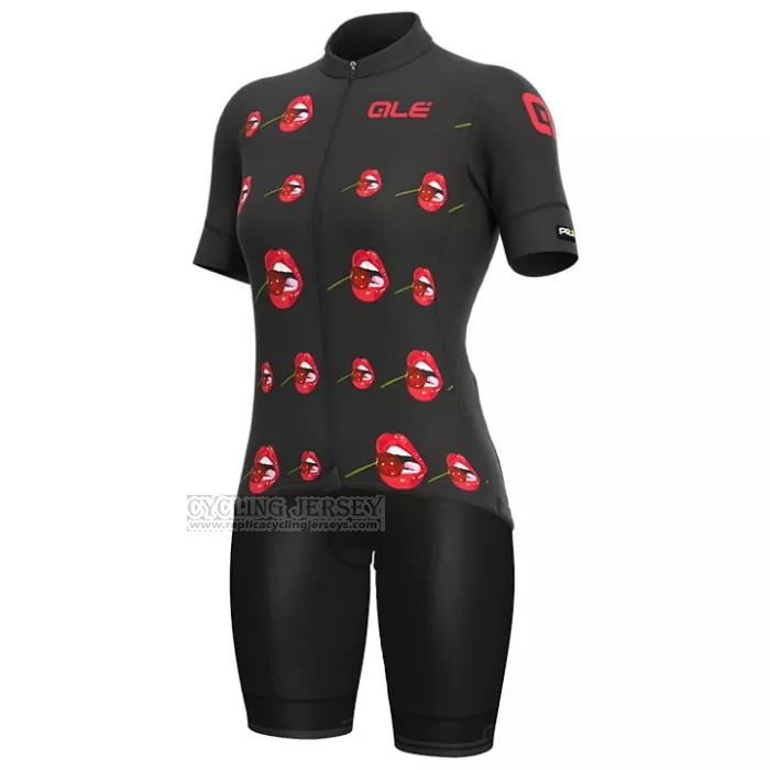 2022 Cycling Jersey ALE Red Black Short Sleeve and Bib Short