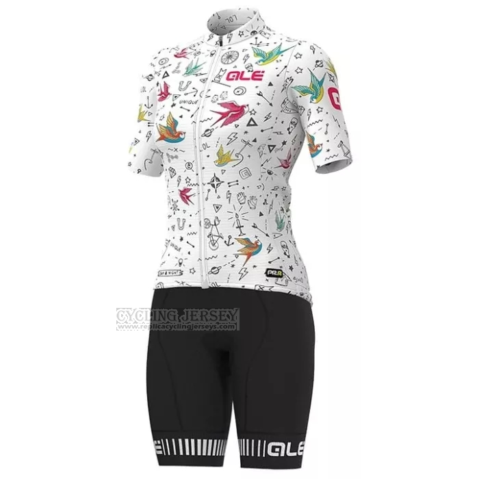 2022 Cycling Jersey ALE White Multicoloured Short Sleeve and Bib Short