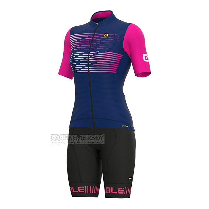 2022 Cycling Jersey Women ALE Blue Fuchsia Short Sleeve and Bib Short