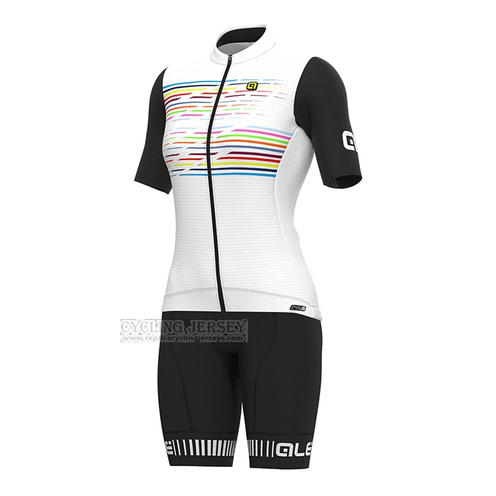 2022 Cycling Jersey Women ALE Pink White Short Sleeve and Bib Short