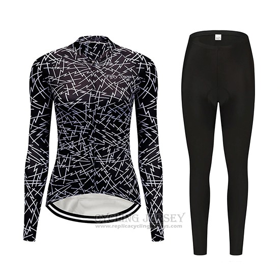2019 Cycling Clothing Women Dirty Snow Black Long Sleeve and Overalls