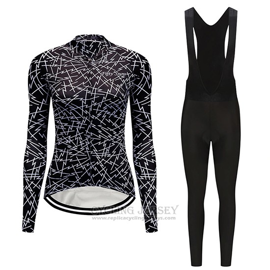 2019 Cycling Clothing Women Dirty Snow Black Long Sleeve and Overalls