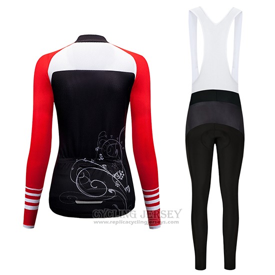 2019 Cycling Clothing Women Dirty Snow Red White Black Long Sleeve and Overalls