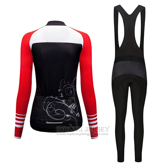 2019 Cycling Clothing Women Dirty Snow Red White Black Long Sleeve and Overalls