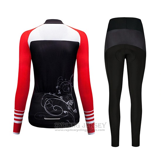 2019 Cycling Clothing Women Dirty Snow Red White Black Long Sleeve and Overalls