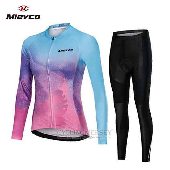 2019 Cycling Clothing Women Mieyco Blue Pink Long Sleeve and Overalls