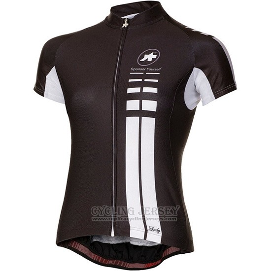 2016 Cycling Jersey Women Assos Black Short Sleeve and Bib Short