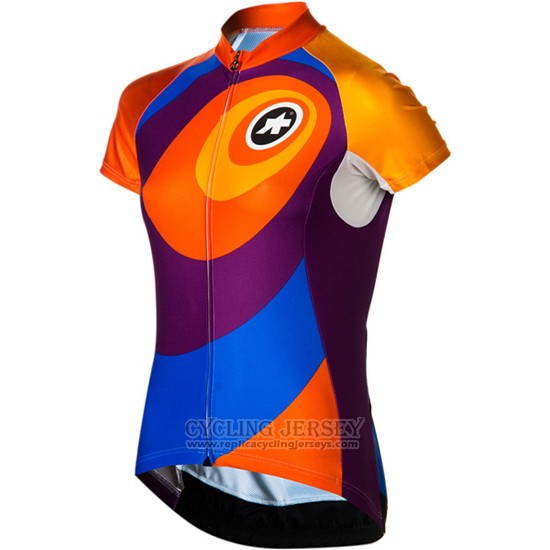 2016 Cycling Jersey Women Assos Orange and Blue Short Sleeve and Bib Short