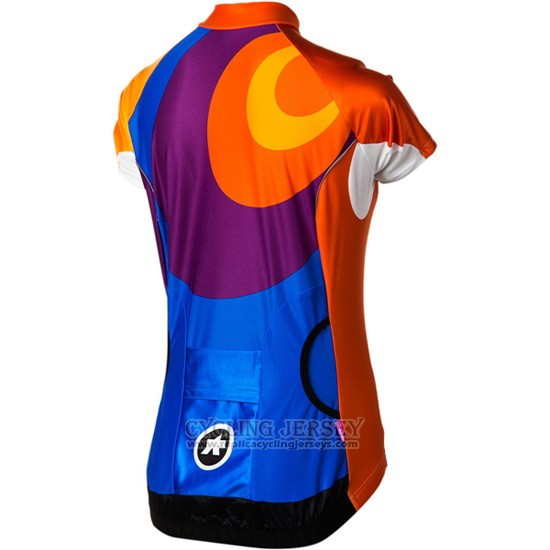 2016 Cycling Jersey Women Assos Orange and Blue Short Sleeve and Bib Short