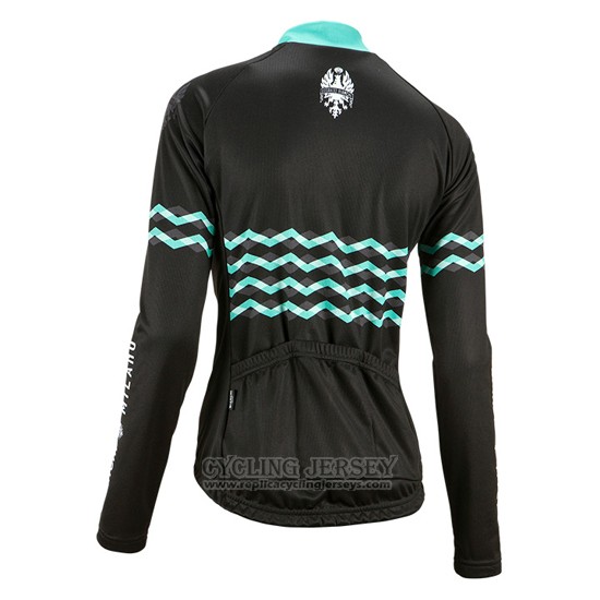 2016 Cycling Jersey Women Bianchi Black Long Sleeve and Bib Tight