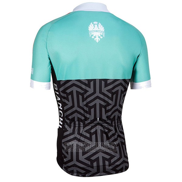 2017 Cycling Jersey Women Bianchi Black and Green Short Sleeve and Bib Short