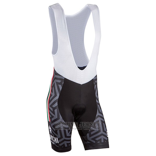 2017 Cycling Jersey Women Bianchi Black and Green Short Sleeve and Bib Short