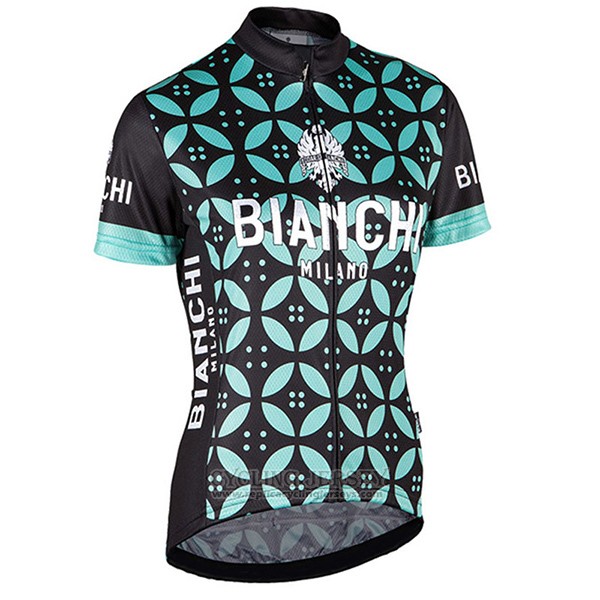 2017 Cycling Jersey Women Bianchi Green Short Sleeve and Bib Short