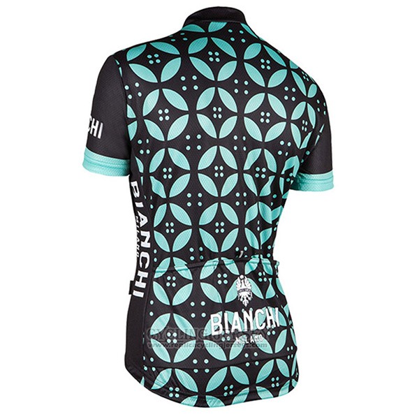 2017 Cycling Jersey Women Bianchi Green Short Sleeve and Bib Short