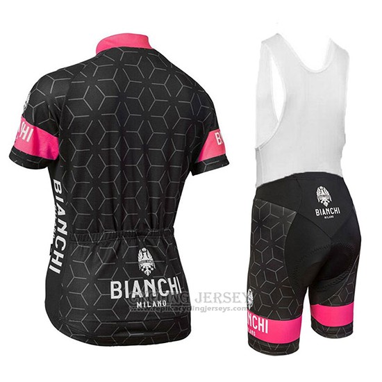 2018 Cycling Jersey Bianchi Nevola Black and Pink Short Sleeve and Bib Short